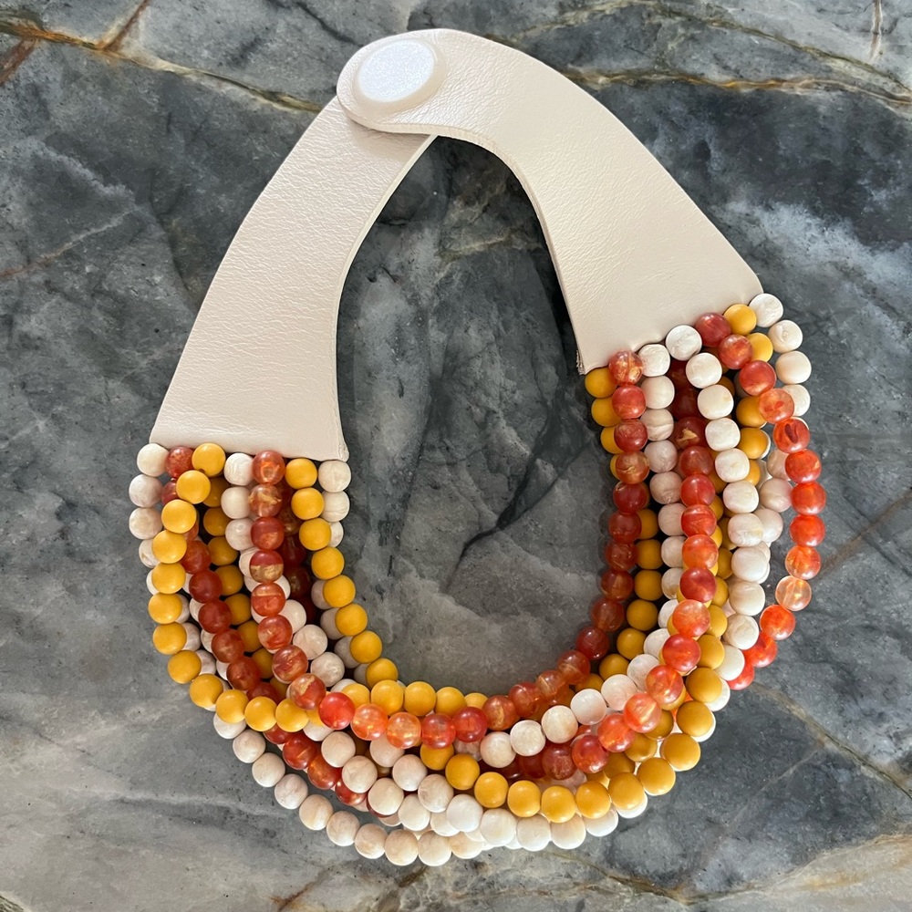 FAIRCHILD BALDWIN MULTI TONE, multi strand leather choker